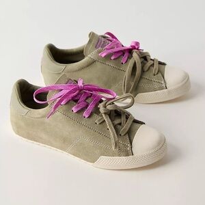 New! Free People Chuck Taylor Lo Pro Premium Suede and Leather Lace Up Sneaker 8
